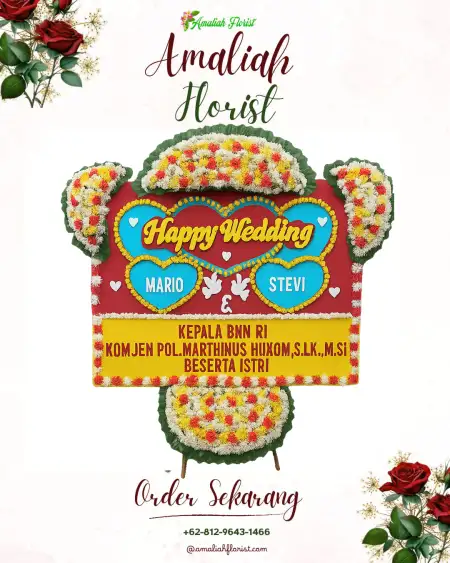 Papan Bunga Pernikahan Batumarmar